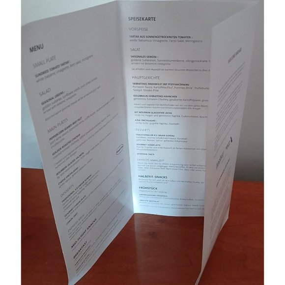 American Airlines Flagship Business Class Menu and Amenity Bag CLTMUC Oct 2023 - Picture 10 of 16
